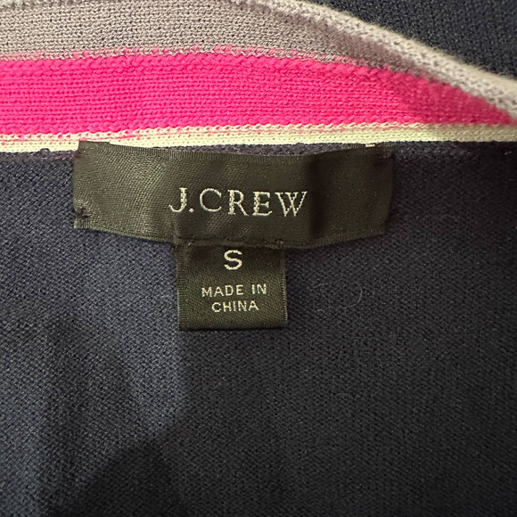 S J.Crew Navy Pink Trim Button Up Cardigan - Picture 4 of 5